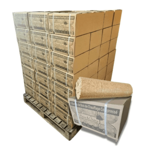 Bois densifié Confort — Palette de 960 Kg — Feuillus durs et résineux